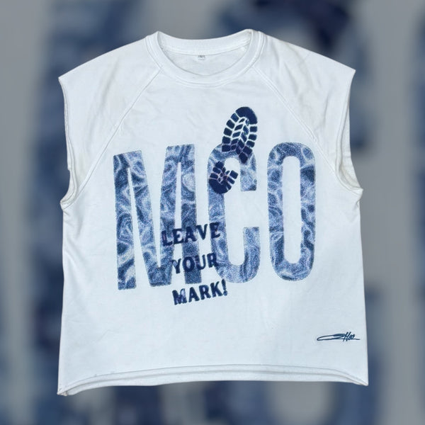 WHITE TANK VEST CROPPED TOP